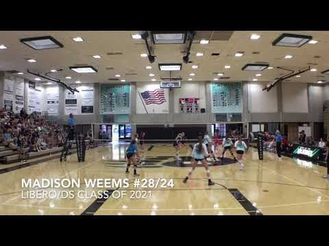 Video of Madison Weems #28:24 Libero/DS Class of 2021