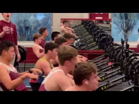 Video of Indoor Rowing practice in purple shirt