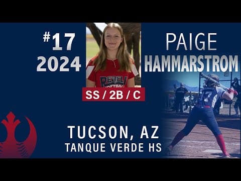 Video of 2024 Paige Hammarstrom SS/2B/C Skills Video - Tucson Rebels