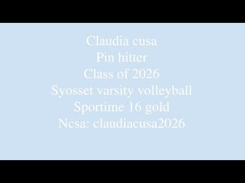Video of Claudia Cusa Club Highlights- Pin hitter- 2026