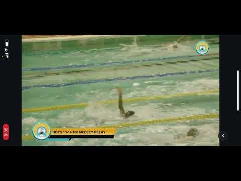 Video of Bahama Games Championships 13-14 4x100m Medley Relay (Lane 8 w/ white cap and blue tech suit)