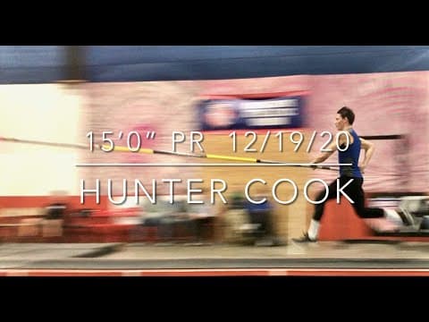 Video of Hunter Cook 15'0" New PR Pole Vault Preseason Dec 2020 Class of 2021