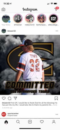 Brayden Tower Baseball recruiting profile image
