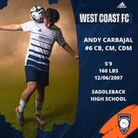 Andy Carbajal Men's Soccer recruiting profile image