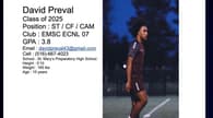 David Preval Men's Soccer recruiting profile image