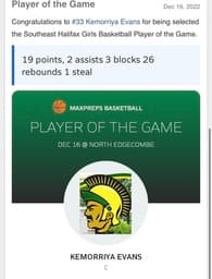 Kemorriya Evans Women's Basketball recruiting profile image