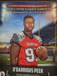 O'Darrious Peek Football recruiting profile image