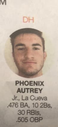 Phoenix Autrey Baseball recruiting profile image