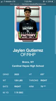 Jaylen Gutierrez Baseball recruiting profile image