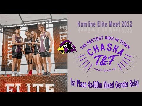 Video of 2022-04-30 Hamline Elite Meet mixed gender 4x400m