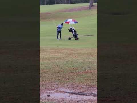 Video of Pouring Rain and 44 degrees but the game goes on.  The wet greens were a challenge, but I pulled out 3rd place!