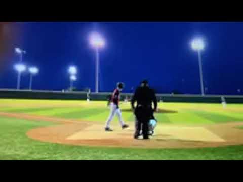 Video of Game video. Base hit. Clears bases.