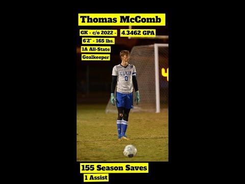 Video of Thomas McComb - GK - 2022 - Elkin High - Defensive POTY - All-State, All-Region, All-Conference