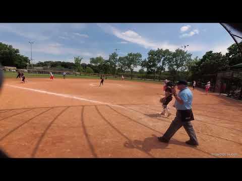 Video of Anahi gets ball at third for the force out 