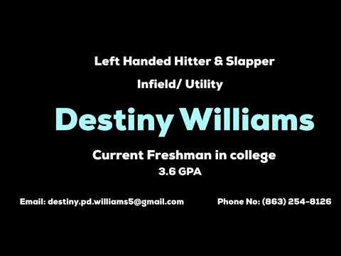 Video of Destiny Williams Softball Skills Video