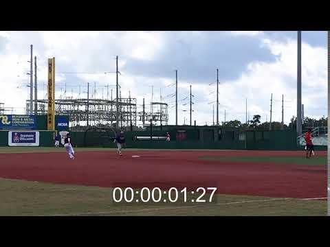 Video of 3.17 second stolen base / Lamar University Showcase