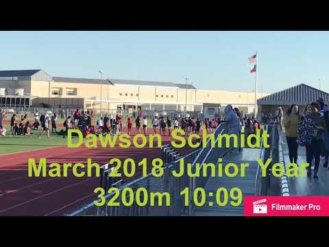 Video of March 2018 Dawson Schmidt Junior Year 3200m 10:09 1600m 4:40