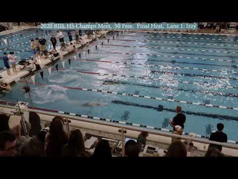 Video of 2020-02-29 RIHS State Swim Champs 50 Free, Final Heat Lane 1 Isabella Giannetto Freshman