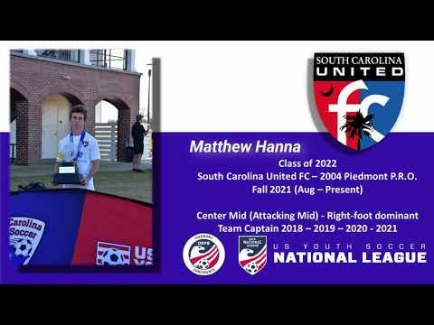 Video of Matthew #25 - SC United Fall 2021 Highlights