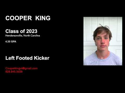 Video of Cooper King Junior Year Highlights Left Footed Kicker