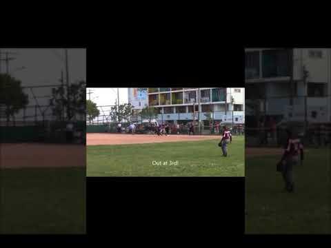 Video of Threw girl out at third from center