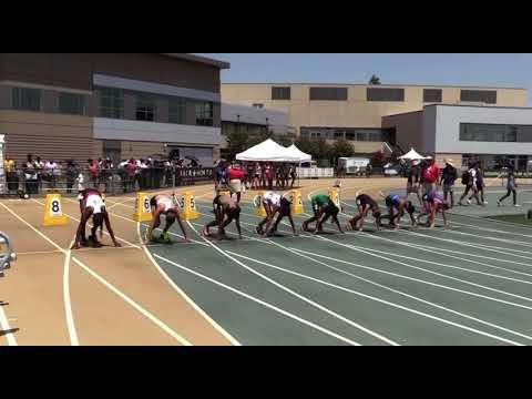 Video of USATF Jr. Olympic National Championship 100m hurdle (semis)PR