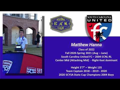 Video of Matthew #25 - SC United ECNL-RL Fall 2020-Spring 2021  Highlights
