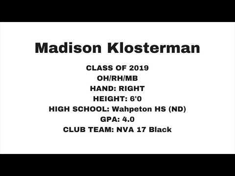 Video of Madison Klosterman 2019, Skills Video