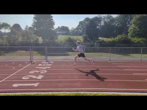 Video of Practice 8/19/2023: 3 step drills, leads and trails (16 heel to toe hurdle spacing) Block starts w/ and w/o 1st hurdle 150m hurdle repeats (Video of select reps, not all)