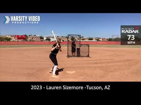 Video of Lauren Sizemore 2023 Hitting Exit Velocity 81 MPH