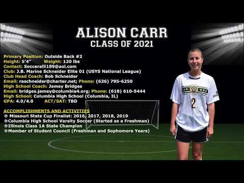 Video of Alison Carr - Soccer College Recruitment Video (Class of 2021)