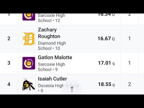 Video of MO Districts 6 110m HH 4th