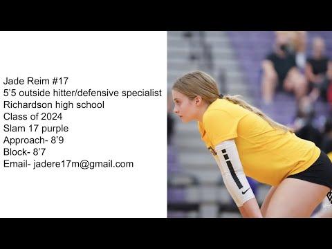 Video of Jade Reim - Volleyball Highlights - Class of 2024
