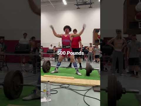 Video of HS Sophomore 500lb deadlift breaks PA state meet record