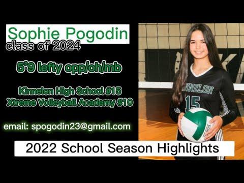 Video of Sophie Pogodin #15 (class of 2024) | 2022 School Season Highlights | 5’9” lefty opp/oh/mb
