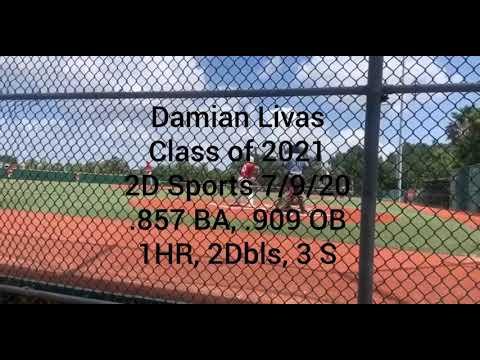 Video of Damian Livas Highlight- 7/9/20 2D/Five Tool Tournament