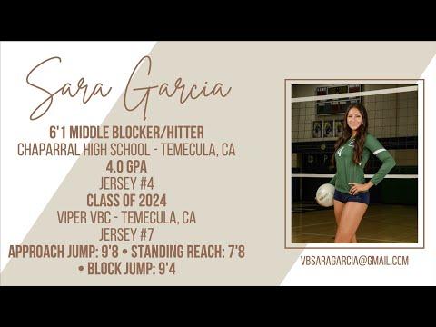 Video of Sara Garcia: Class of 2024 - 6'1 Middle Hitter, Temecula CA