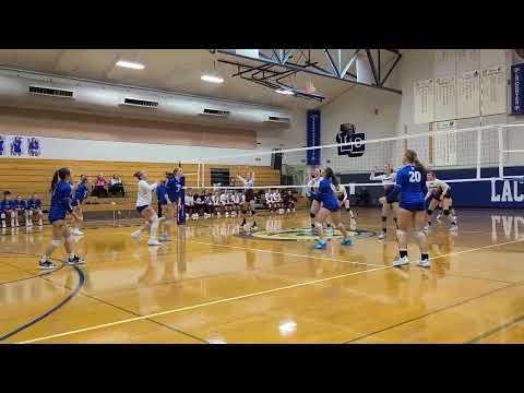 Video of #4 (bright blue shoes) variety of sets, kills, a serve and dig