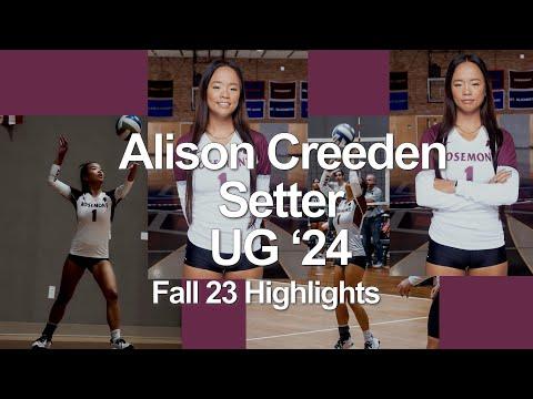 Video of Alison Creeden (S) Fall 23 Highlights