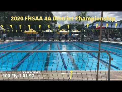 Video of 2020 FHSAA 4A District Championship Sophia Nicholson- Venice High School - 100 Fly 1:01.97