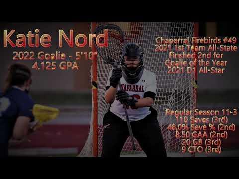 Video of Katie Nord (2022 Goalie) - Chaparral HS 2021