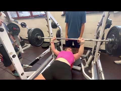 Video of Kensington benching 140lbs April 12, 2023