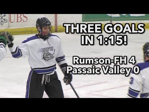 Video of Rumson-Fair Haven 4 Passaic Valley 0 | HS Hockey | RFH 3 goals in 1:15