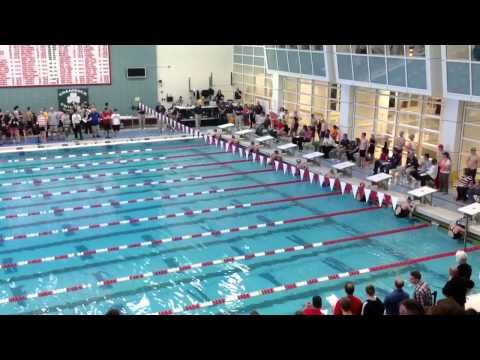 Video of Chritine Yang 100Back SCY at lane 4 and finish time 1:00.03
