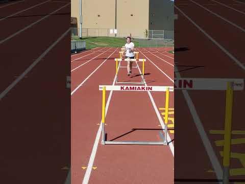 Video of Clara Thomas 5 hurdle 4 step drill - front view