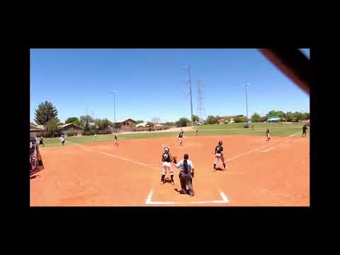 Video of Catching against Athletics Mercado 18u- Strikeout throw out runner stealing 2nd base