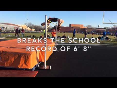 Video of High Jump School and Meet Record 6'-8 1/4"  4/12/2016