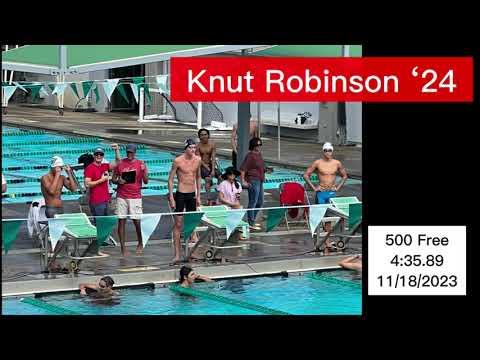 Video of Knut Robinson 500 free 4:35 on 11.17.2023