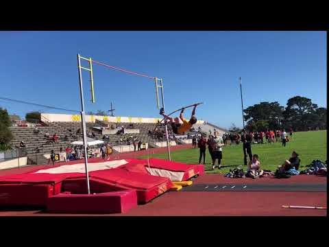 Video of 14’-0” - Quad Meet - San Francisco - Lincoln High School - 14/160 pole - 13’3 grip - 6 lefts