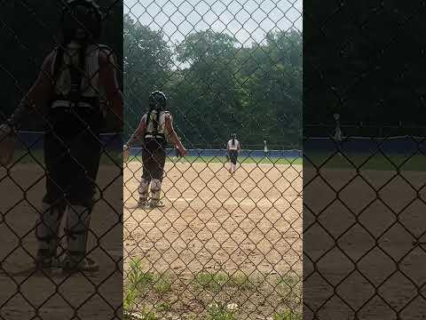Video of Batting center field line drive double